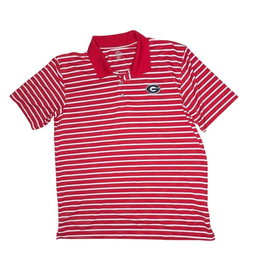 Rivalry Threads‎ Polo Mens XL Red Georgia Bulldogs Striped Short Sleeve Gameday